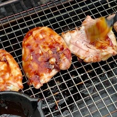Teriyaki Chicken Thighs on grill