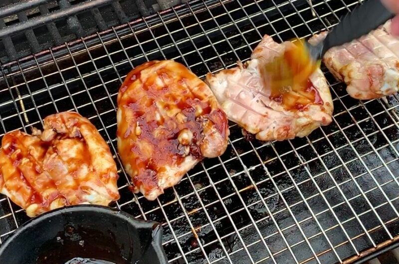 Teriyaki Chicken Thighs on grill