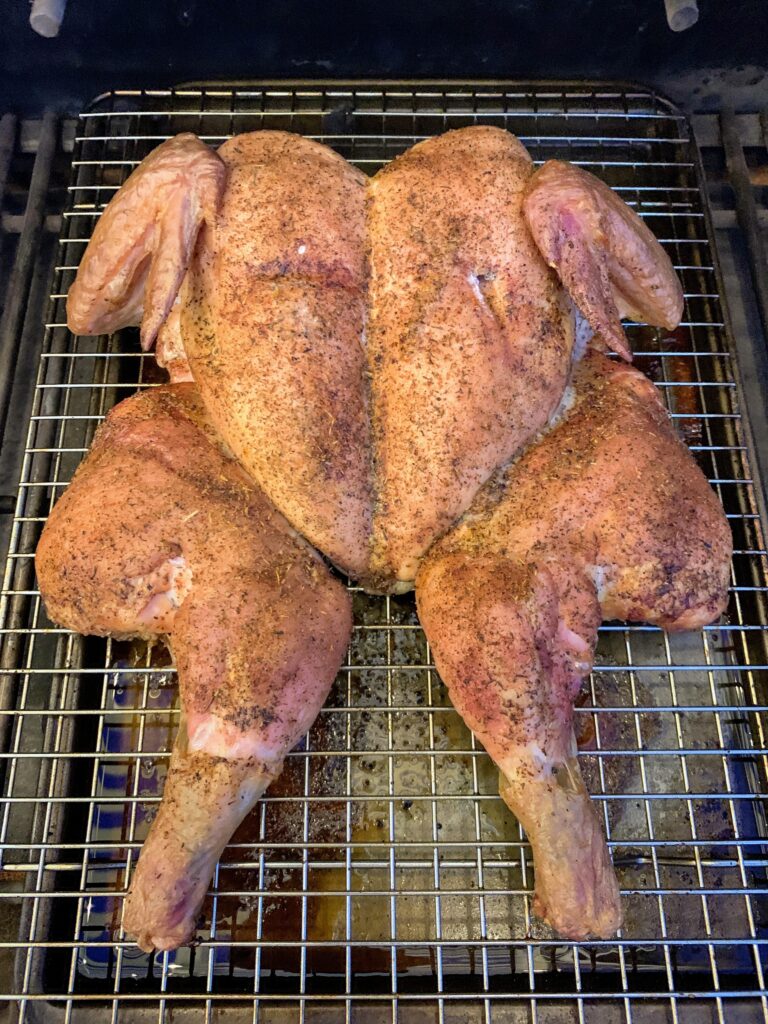juicy smoked whole chicken