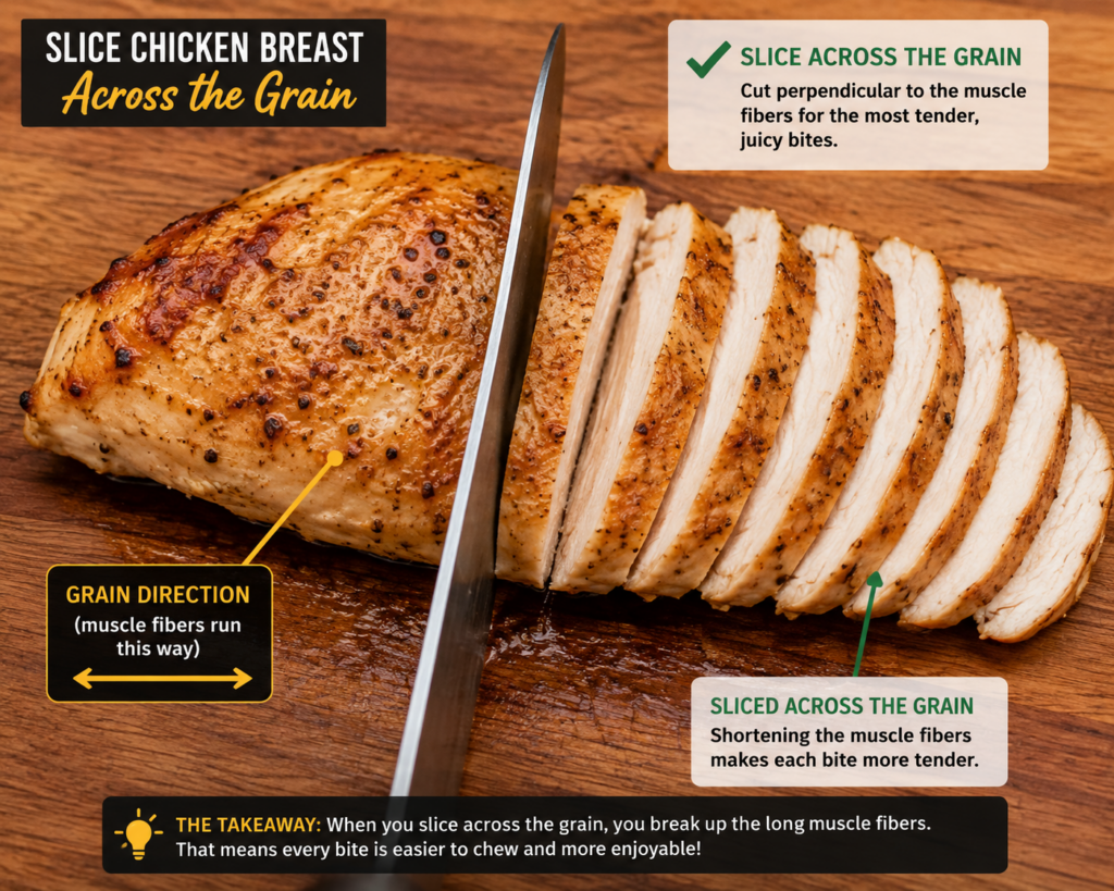 chicken breast sliced correctly